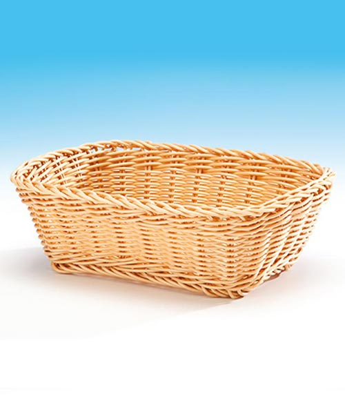 Zicco Dikdörtgen Ekmek Sepeti, Plastik, 23x19x8 cm, Açık Renk